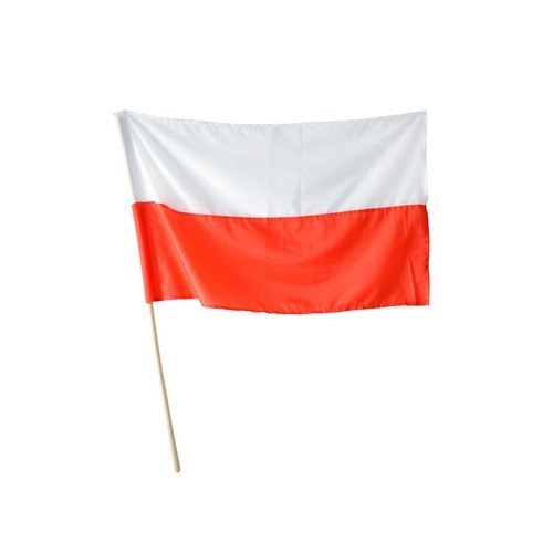Flaga Polski na drzewcu -110x68 cm- Arpex 5758